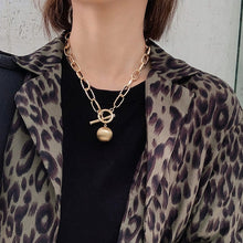 Load image into Gallery viewer, Peri'sBox Box Chain Toggle Clasp Gold Necklaces Mixed Linked Circle Necklaces for Women Minimalist Choker Necklace Hot Jewelry