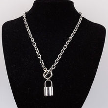 Load image into Gallery viewer, Fashion Punk Link Chain Gold and Silver color Padlock Pendant Necklace Women Trendy Punk Jewelry