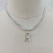 Load image into Gallery viewer, Stonefans Bling Letter Necklace Tennis Chain Custom Women Charming Statement Crystal Name Initial Choker Collar Necklace Jewelry