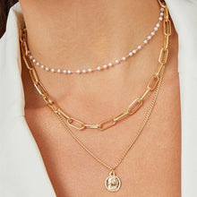 Load image into Gallery viewer, IF ME Vintage Multi Layered Necklace For Women Bohemian Coin Star Moon Geometric Chain Round Pendant Necklace Collar Jewelry New