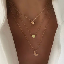 Load image into Gallery viewer, IF ME Vintage Multi Layered Necklace For Women Bohemian Coin Star Moon Geometric Chain Round Pendant Necklace Collar Jewelry New