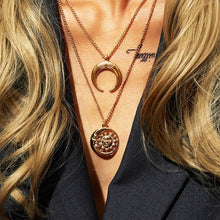 Load image into Gallery viewer, IF ME Vintage Multi Layered Necklace For Women Bohemian Coin Star Moon Geometric Chain Round Pendant Necklace Collar Jewelry New