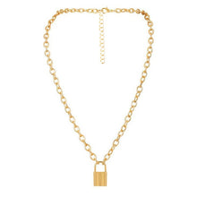 Load image into Gallery viewer, Rock Choker Lock Necklace Layered Chain On The Neck With Lock Punk Jewelry Mujer Key Padlock Pendant Necklace For Women Gift