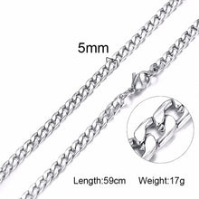 Load image into Gallery viewer, Solid Necklace Curb Chains Link Men Choker Stainless Steel Male Female Accessories Fashion