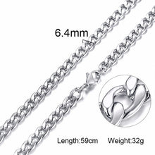 Load image into Gallery viewer, Solid Necklace Curb Chains Link Men Choker Stainless Steel Male Female Accessories Fashion