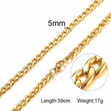 Load image into Gallery viewer, Solid Necklace Curb Chains Link Men Choker Stainless Steel Male Female Accessories Fashion
