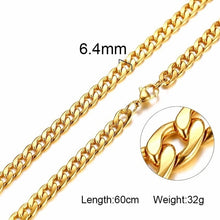 Load image into Gallery viewer, Solid Necklace Curb Chains Link Men Choker Stainless Steel Male Female Accessories Fashion
