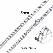 Load image into Gallery viewer, Solid Necklace Curb Chains Link Men Choker Stainless Steel Male Female Accessories Fashion