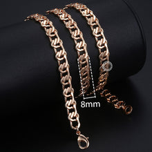 Load image into Gallery viewer, Fashion Necklace For Women Men 585 Rose Gold Venitian Curb Snail Foxtail Link Chains Necklace Fashion Jewelry 50cm 60cm CNN1