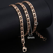 Load image into Gallery viewer, Fashion Necklace For Women Men 585 Rose Gold Venitian Curb Snail Foxtail Link Chains Necklace Fashion Jewelry 50cm 60cm CNN1