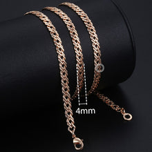 Load image into Gallery viewer, Fashion Necklace For Women Men 585 Rose Gold Venitian Curb Snail Foxtail Link Chains Necklace Fashion Jewelry 50cm 60cm CNN1