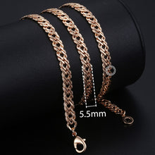 Load image into Gallery viewer, Fashion Necklace For Women Men 585 Rose Gold Venitian Curb Snail Foxtail Link Chains Necklace Fashion Jewelry 50cm 60cm CNN1