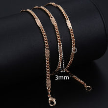 Load image into Gallery viewer, Fashion Necklace For Women Men 585 Rose Gold Venitian Curb Snail Foxtail Link Chains Necklace Fashion Jewelry 50cm 60cm CNN1