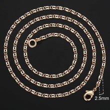 Load image into Gallery viewer, Fashion Necklace For Women Men 585 Rose Gold Venitian Curb Snail Foxtail Link Chains Necklace Fashion Jewelry 50cm 60cm CNN1