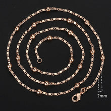 Load image into Gallery viewer, Fashion Necklace For Women Men 585 Rose Gold Venitian Curb Snail Foxtail Link Chains Necklace Fashion Jewelry 50cm 60cm CNN1