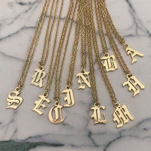 Load image into Gallery viewer, initial necklace Gold Chain letter necklace for women stainless steel necklace women old english font chains цепочка collier цеп