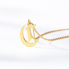Load image into Gallery viewer, initial necklace Gold Chain letter necklace for women stainless steel necklace women old english font chains цепочка collier цеп