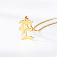 Load image into Gallery viewer, initial necklace Gold Chain letter necklace for women stainless steel necklace women old english font chains цепочка collier цеп