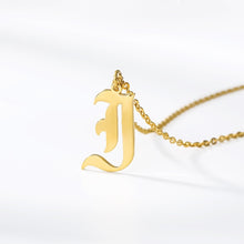 Load image into Gallery viewer, initial necklace Gold Chain letter necklace for women stainless steel necklace women old english font chains цепочка collier цеп
