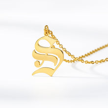 Load image into Gallery viewer, initial necklace Gold Chain letter necklace for women stainless steel necklace women old english font chains цепочка collier цеп