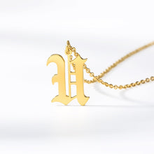 Load image into Gallery viewer, initial necklace Gold Chain letter necklace for women stainless steel necklace women old english font chains цепочка collier цеп