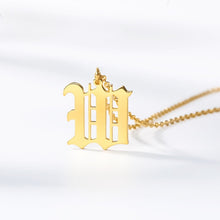 Load image into Gallery viewer, initial necklace Gold Chain letter necklace for women stainless steel necklace women old english font chains цепочка collier цеп