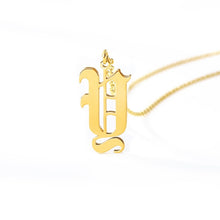 Load image into Gallery viewer, initial necklace Gold Chain letter necklace for women stainless steel necklace women old english font chains цепочка collier цеп