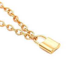 Load image into Gallery viewer, Fashion Punk Link Chain Gold and Silver color Padlock Pendant Necklace Women Trendy Punk Jewelry
