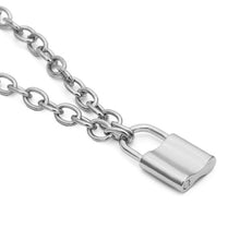Load image into Gallery viewer, Fashion Punk Link Chain Gold and Silver color Padlock Pendant Necklace Women Trendy Punk Jewelry
