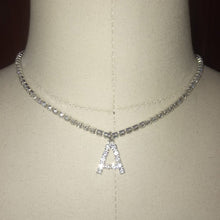 Load image into Gallery viewer, Stonefans Bling Letter Necklace Tennis Chain Custom Women Charming Statement Crystal Name Initial Choker Collar Necklace Jewelry
