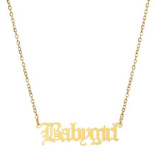 Load image into Gallery viewer, Fashion Baby Girls Necklace Babygirl English Necklace Letter Pendants Stainless Steel Mom Lovers Girlfriend Jewelry
