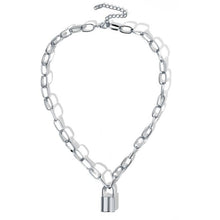 Load image into Gallery viewer, Rock Choker Lock Necklace Layered Chain On The Neck With Lock Punk Jewelry Mujer Key Padlock Pendant Necklace For Women Gift
