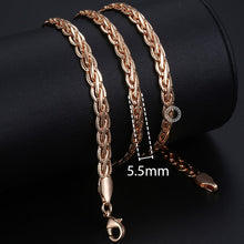 Load image into Gallery viewer, Fashion Necklace For Women Men 585 Rose Gold Venitian Curb Snail Foxtail Link Chains Necklace Fashion Jewelry 50cm 60cm CNN1
