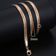 Load image into Gallery viewer, Fashion Necklace For Women Men 585 Rose Gold Venitian Curb Snail Foxtail Link Chains Necklace Fashion Jewelry 50cm 60cm CNN1
