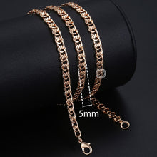 Load image into Gallery viewer, Fashion Necklace For Women Men 585 Rose Gold Venitian Curb Snail Foxtail Link Chains Necklace Fashion Jewelry 50cm 60cm CNN1
