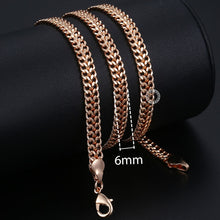 Load image into Gallery viewer, Fashion Necklace For Women Men 585 Rose Gold Venitian Curb Snail Foxtail Link Chains Necklace Fashion Jewelry 50cm 60cm CNN1
