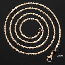 Load image into Gallery viewer, Fashion Necklace For Women Men 585 Rose Gold Venitian Curb Snail Foxtail Link Chains Necklace Fashion Jewelry 50cm 60cm CNN1
