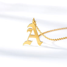 Load image into Gallery viewer, initial necklace Gold Chain letter necklace for women stainless steel necklace women old english font chains цепочка collier цеп
