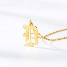 Load image into Gallery viewer, initial necklace Gold Chain letter necklace for women stainless steel necklace women old english font chains цепочка collier цеп
