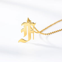 Load image into Gallery viewer, initial necklace Gold Chain letter necklace for women stainless steel necklace women old english font chains цепочка collier цеп
