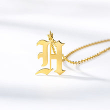 Load image into Gallery viewer, initial necklace Gold Chain letter necklace for women stainless steel necklace women old english font chains цепочка collier цеп
