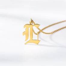 Load image into Gallery viewer, initial necklace Gold Chain letter necklace for women stainless steel necklace women old english font chains цепочка collier цеп
