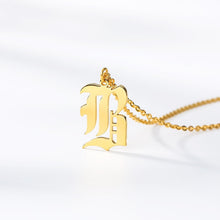Load image into Gallery viewer, initial necklace Gold Chain letter necklace for women stainless steel necklace women old english font chains цепочка collier цеп

