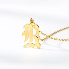 Load image into Gallery viewer, initial necklace Gold Chain letter necklace for women stainless steel necklace women old english font chains цепочка collier цеп
