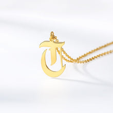 Load image into Gallery viewer, initial necklace Gold Chain letter necklace for women stainless steel necklace women old english font chains цепочка collier цеп
