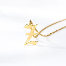 Load image into Gallery viewer, initial necklace Gold Chain letter necklace for women stainless steel necklace women old english font chains цепочка collier цеп
